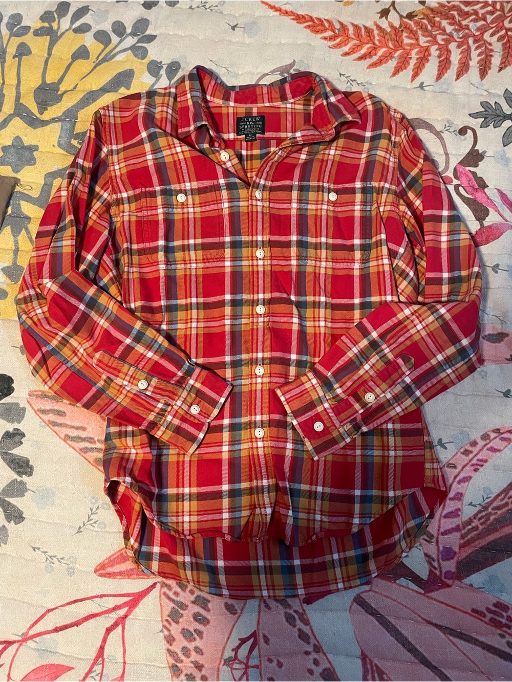 J. Crew Red Yellow Plaid Shirt